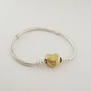 PANDORA - Gold Tone Heart Bracelet